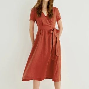 Grae Cove Immy Linen Midi Wrap Dress